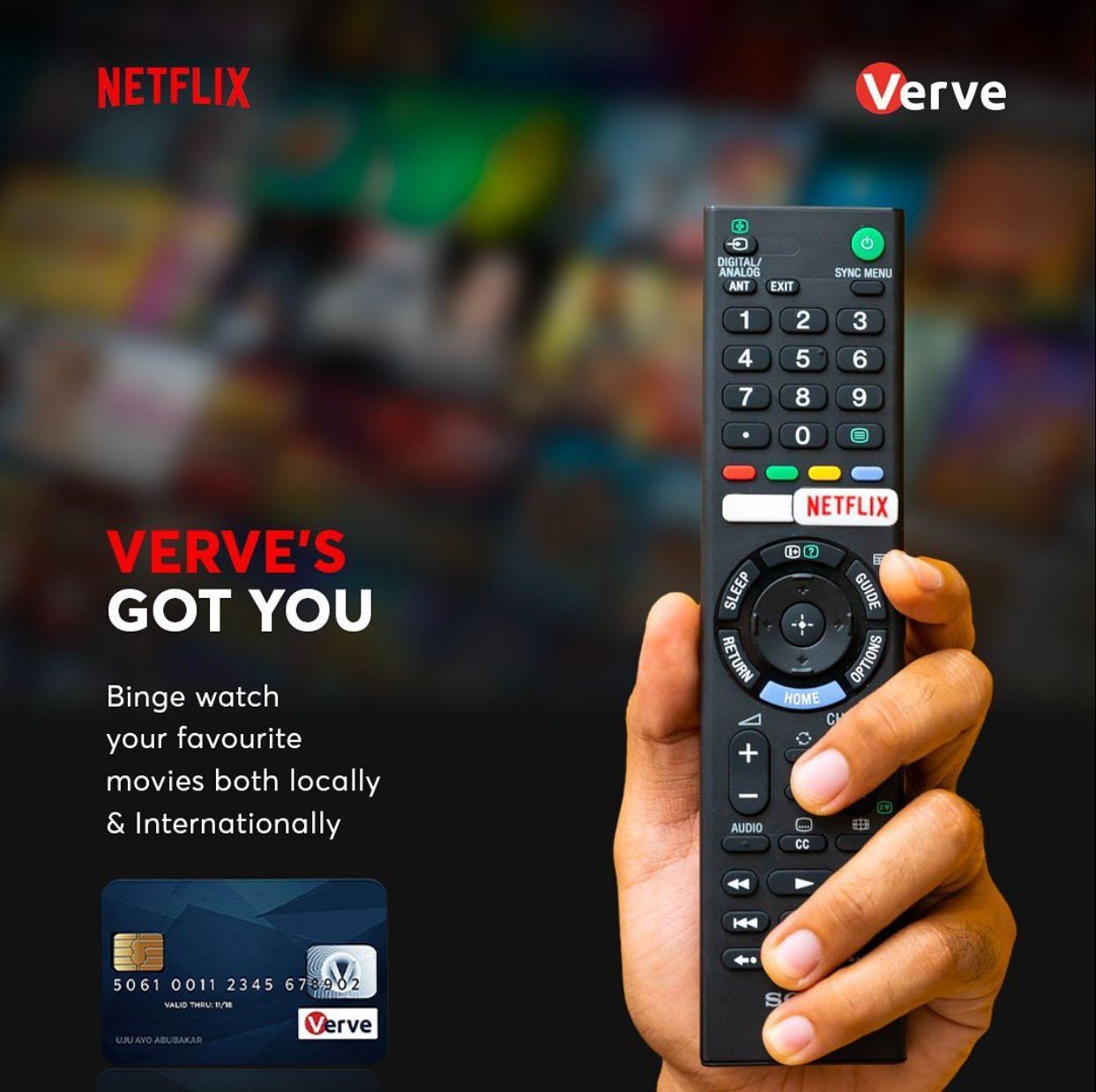 Verve card is now accepted on Netflix.