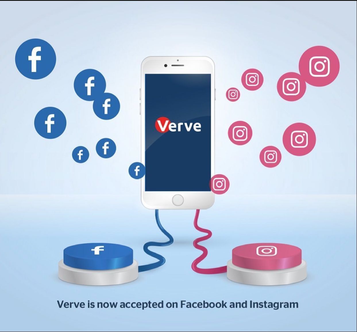Verve card is now accepted on Facebook and Instagram.