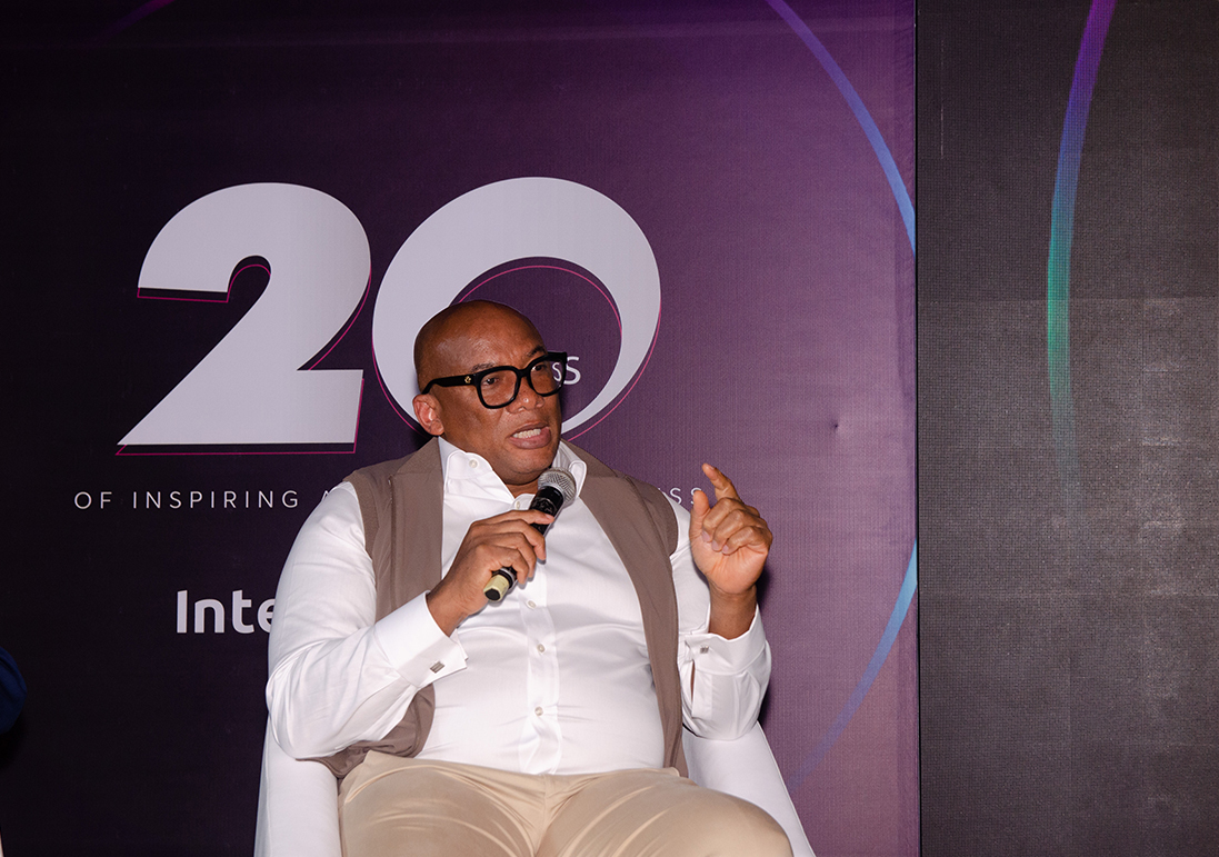 Mitchell Elegbe Speaking at the Media Press Conference.