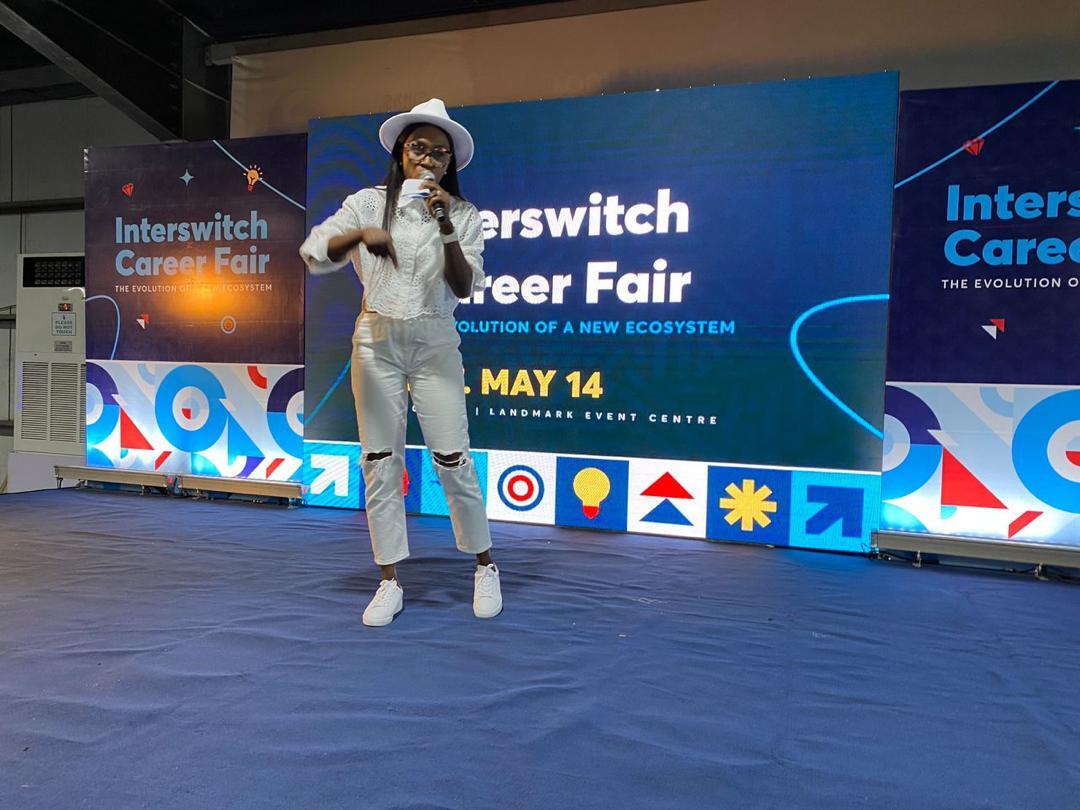 Oremeyi Akah (Chief Customer Success Officer) at the Interswitch Career Fair.