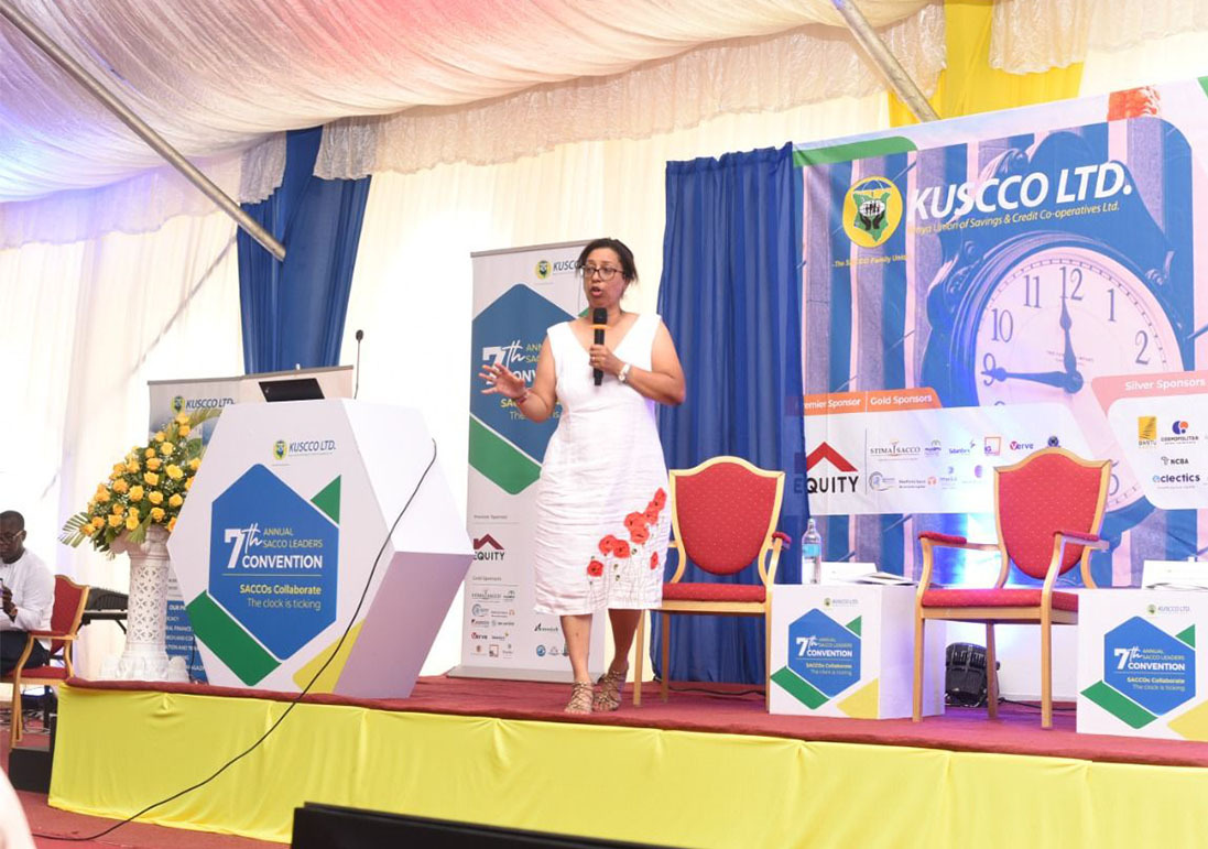 Country GM Interswitch Kenya, Romana Rajput at the 7th Annual Sacco Leaders convention